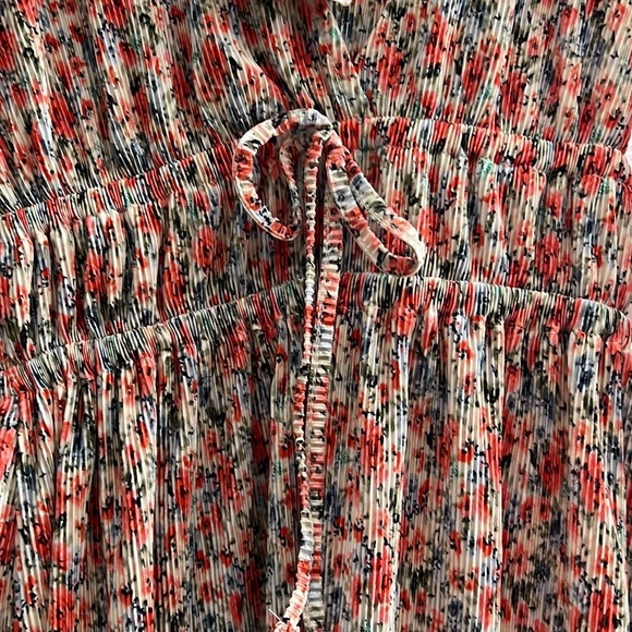 Zara floral print front ribbon mini dress size small nwt - Picture 3 of 4